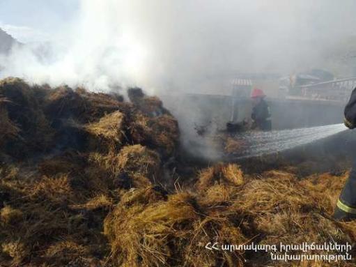 Սարակապ գյուղում մոտ 310 հակ անասնակեր է այրվել
