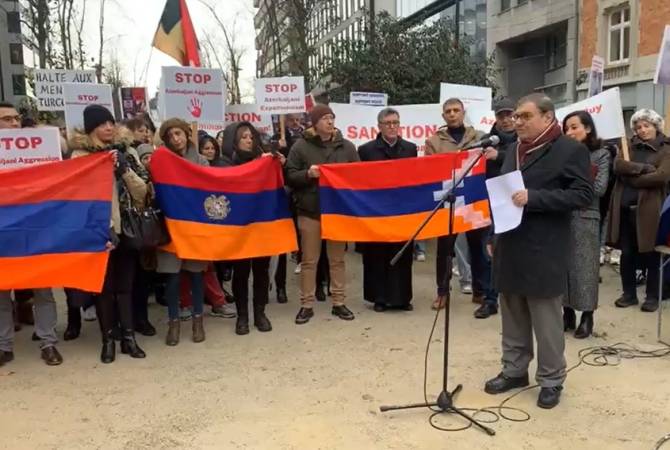 Բելգիայի հայերը ակցիայով պահանջեցին ԵՄ-ից և միջազգային հանրությունից ճնշում գործադրել Ադրբեջանի վրա