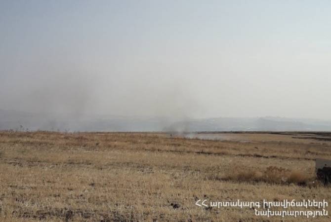 Ջրաբեր գյուղում այրվել է մոտ 20 հա խոտածածկույթ