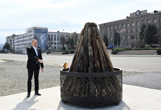 Алиев в Степанакерте зажег костер Новруза