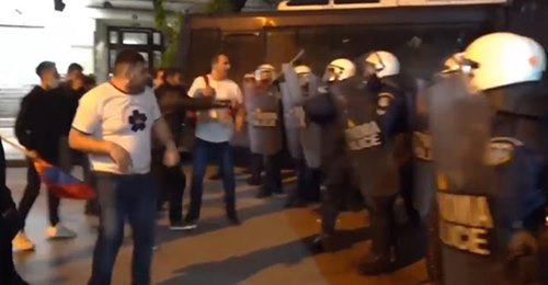 Հունաստանում Թուրքիայի դեսպանատան մոտ տեղի է ունեցել բողոքի ակցիա