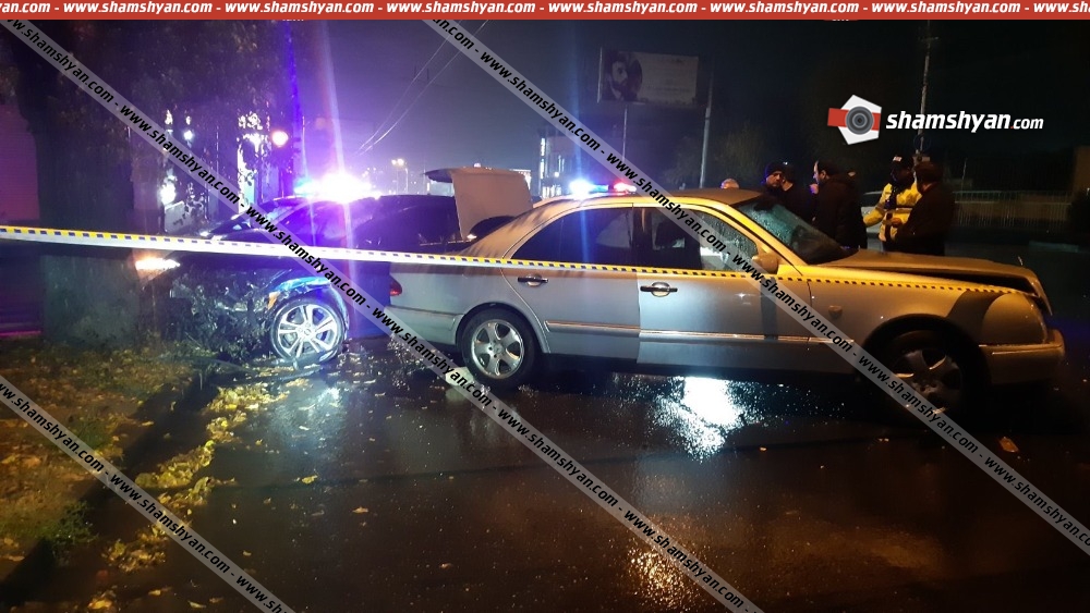 Երևանում բախվել են  Mercedes-ն ու Hyundai Elantra-ն․ կա վիրավոր