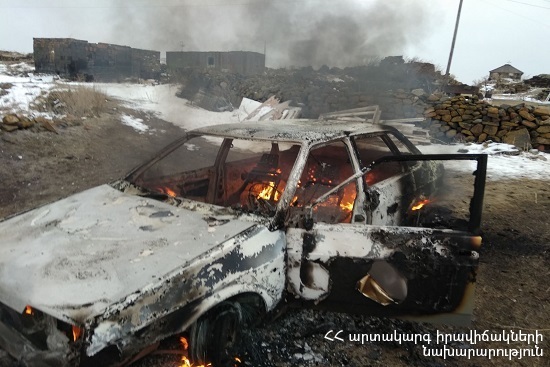 Շիրակի մարզում ավտոմեքենա է այրվել