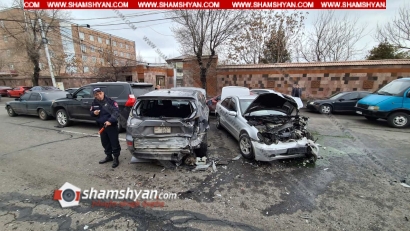 Խոշոր ու շղթայական ավտովթար՝ Երևանում. Ոստիկանության ակադեմիայի դիմաց բախվել են Lexus-ը, BMW-ն, Mercedes-ը, Mitsubishi-ն, կա վիրավոր