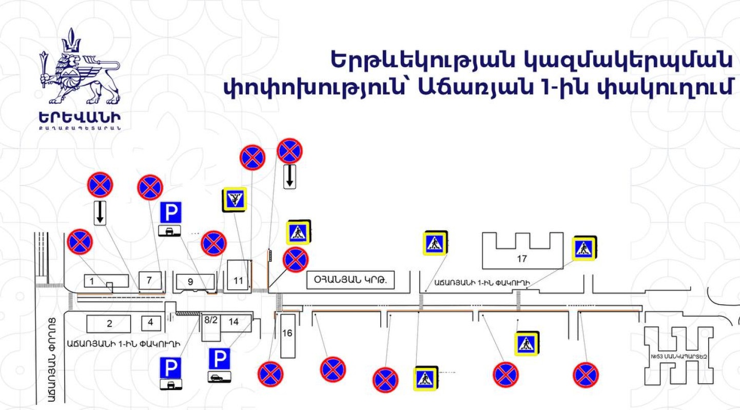 Երթևեկության կազմակերպման փոփոխություն կկատարվի Աճառյան 1 փակուղում. տեղադրվել են տեսախցիկներ. Քաղաքապետարան