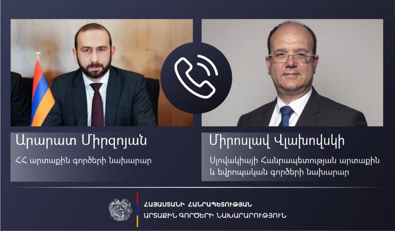 Арарат Мирзоян провел телефонный разговор с министром иностранных и европейских дел Словацкой Республики Мирославом Влаховским