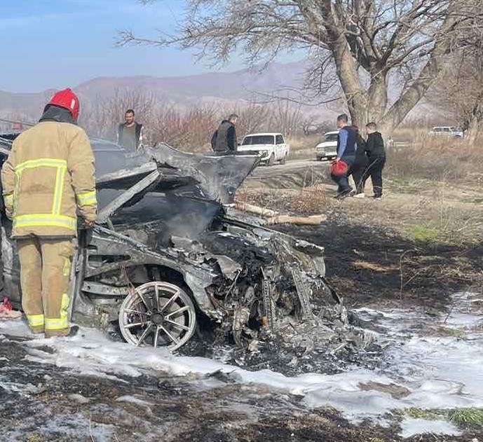 Երևան-Երասխ ավտոճանապարհին ավտոմեքենա է այրվել