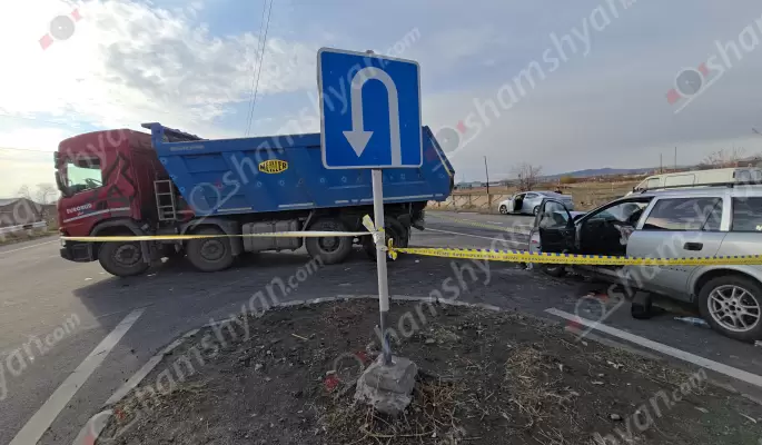 Խոշոր ավտովթար Արմավիրի մարզում. բախվել են «Opel»-ն ու «Scania» բեռնատարը. կա վիրավոր