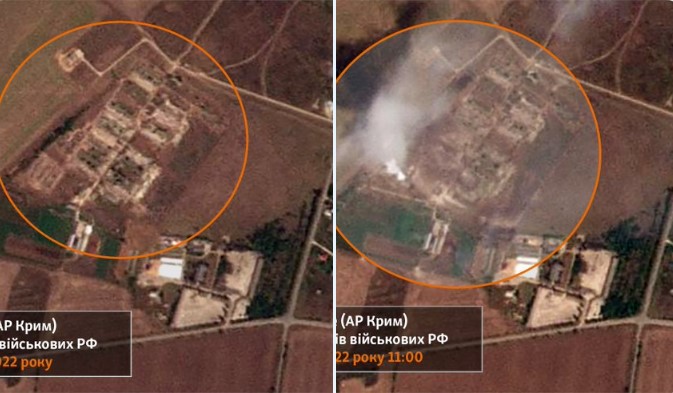 Հրապարակվել են Ղրիմում ռուսական բանակի պահեստում տեղի ունեցած պայթյունների արբանյակային լուսանկարները